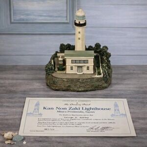 Danbury Mint Kan Non Zaki Lighthouse Figurine COA Japan